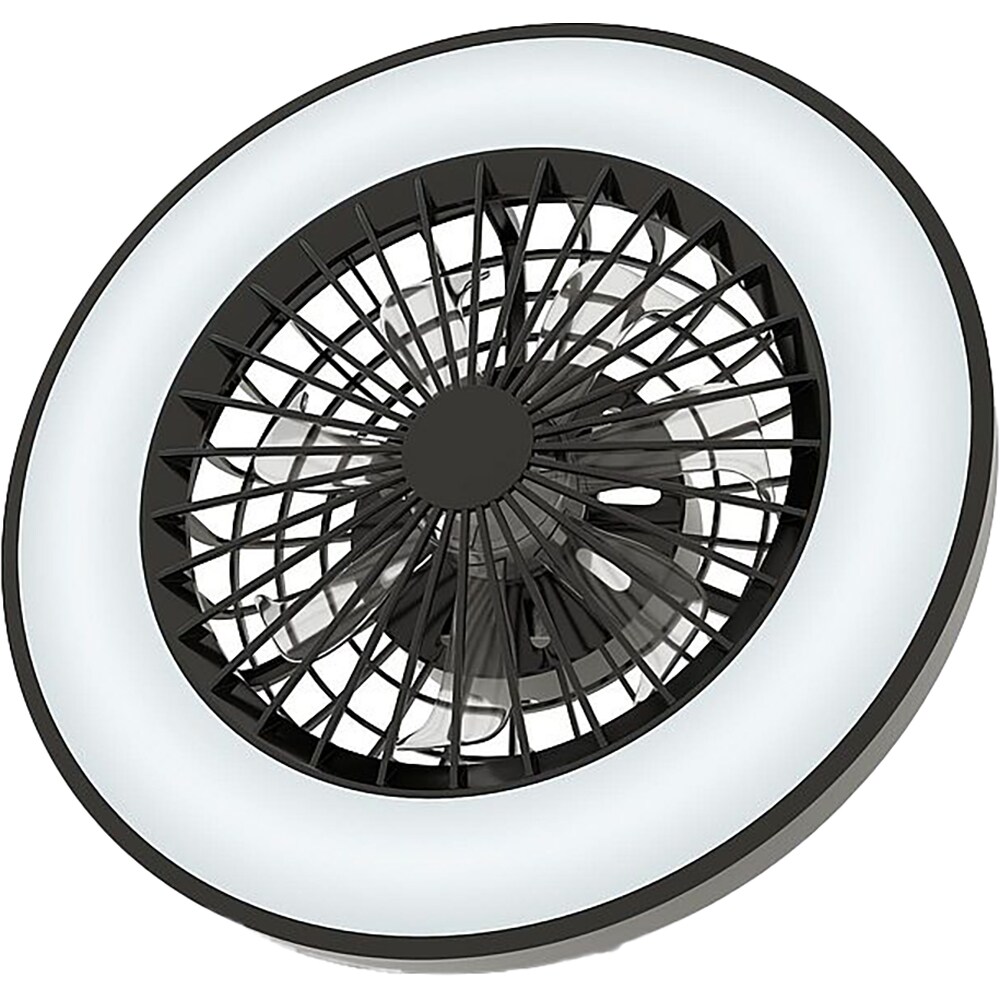 Plafoniera LED cu ventilator 24W AVIDE Wanda-B, 24W, 5200lm, 485mm, 3000K, 4000K, 6500K, negru