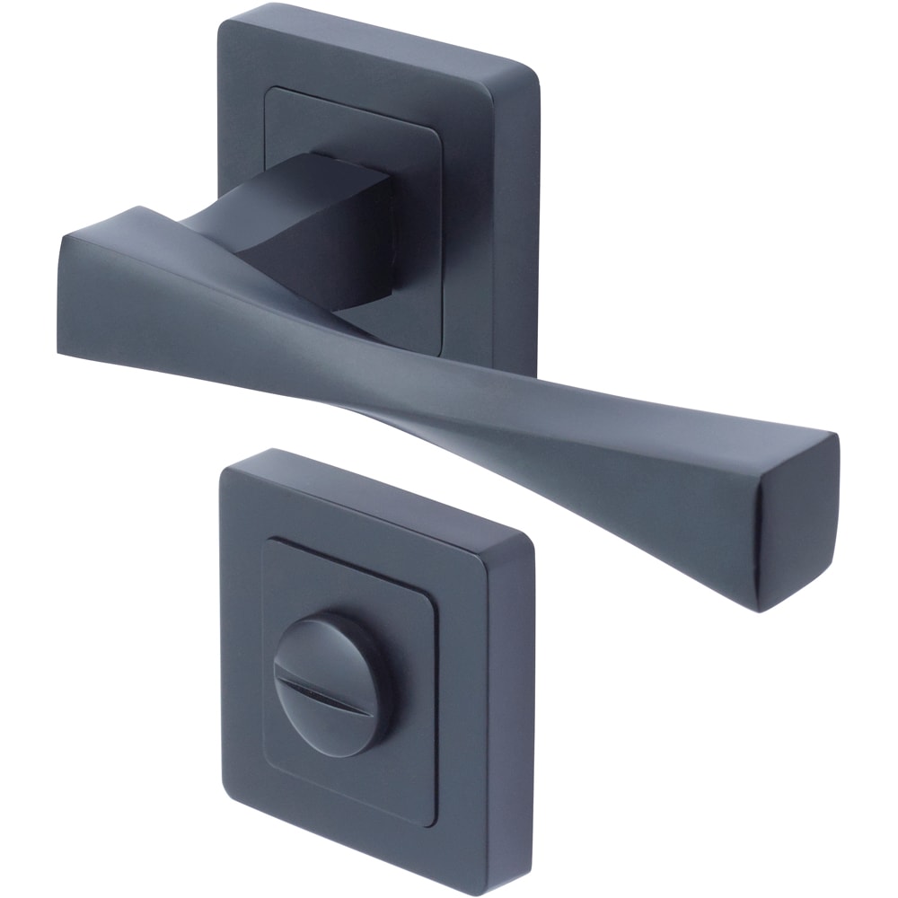 Maner cu rozeta YALE, aluminiu, 130 mm, 2 bucati, negru
