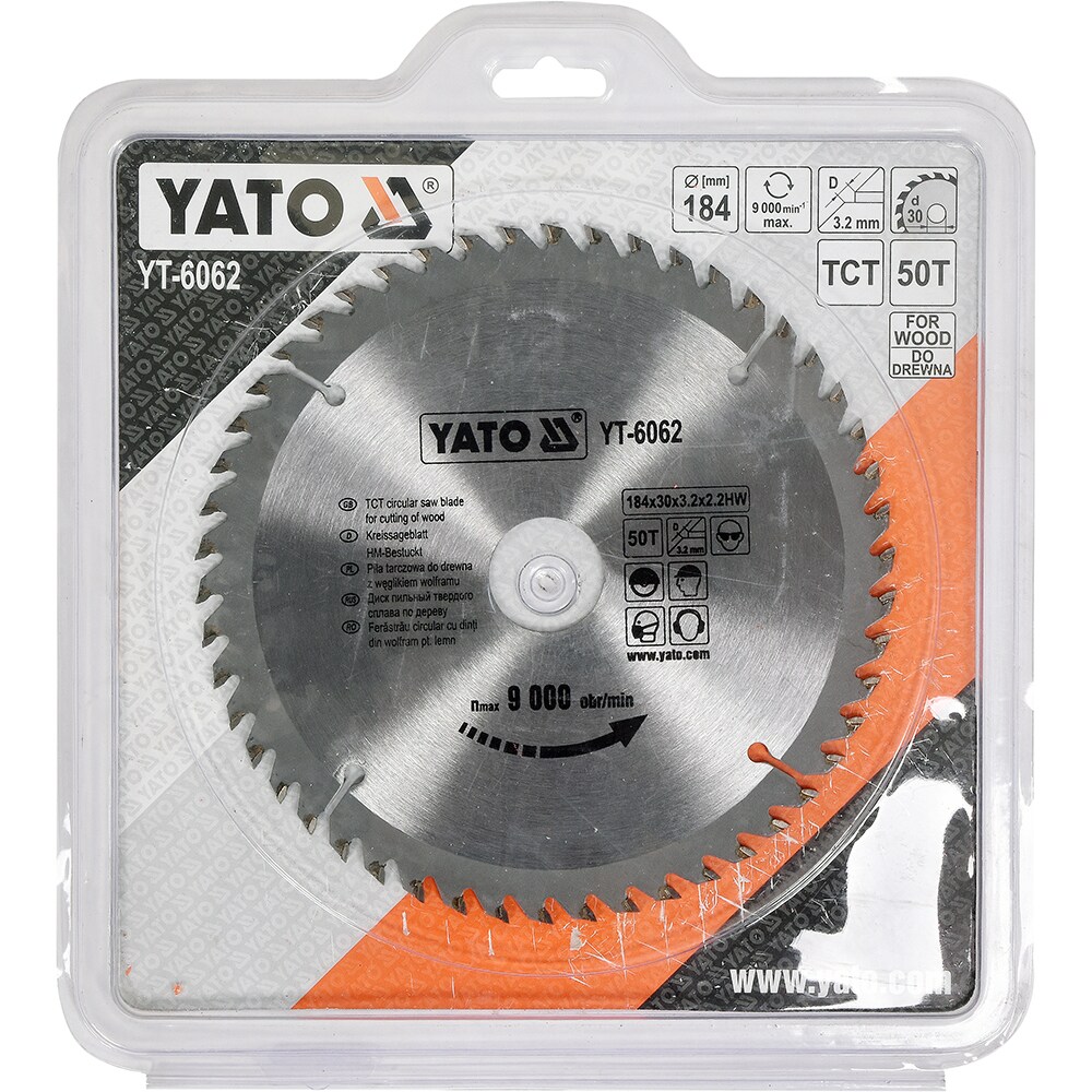 Disc circular pentru lemn YATO, 50T, 184x30mm