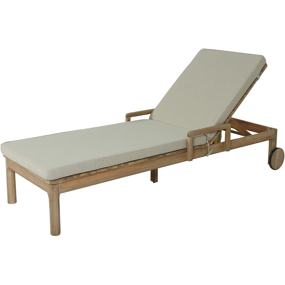 Perna pentru sezlong GOODHOME, 197 x 65 x 6 cm, poliester, bej