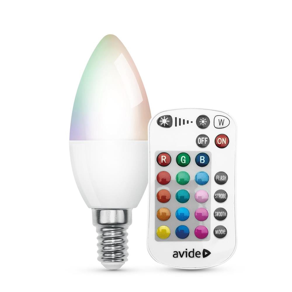 Bec LED smart AVIDE ASC14RGBW-4.9W-RC, E14, 4.9W, 470lm, 2700K
