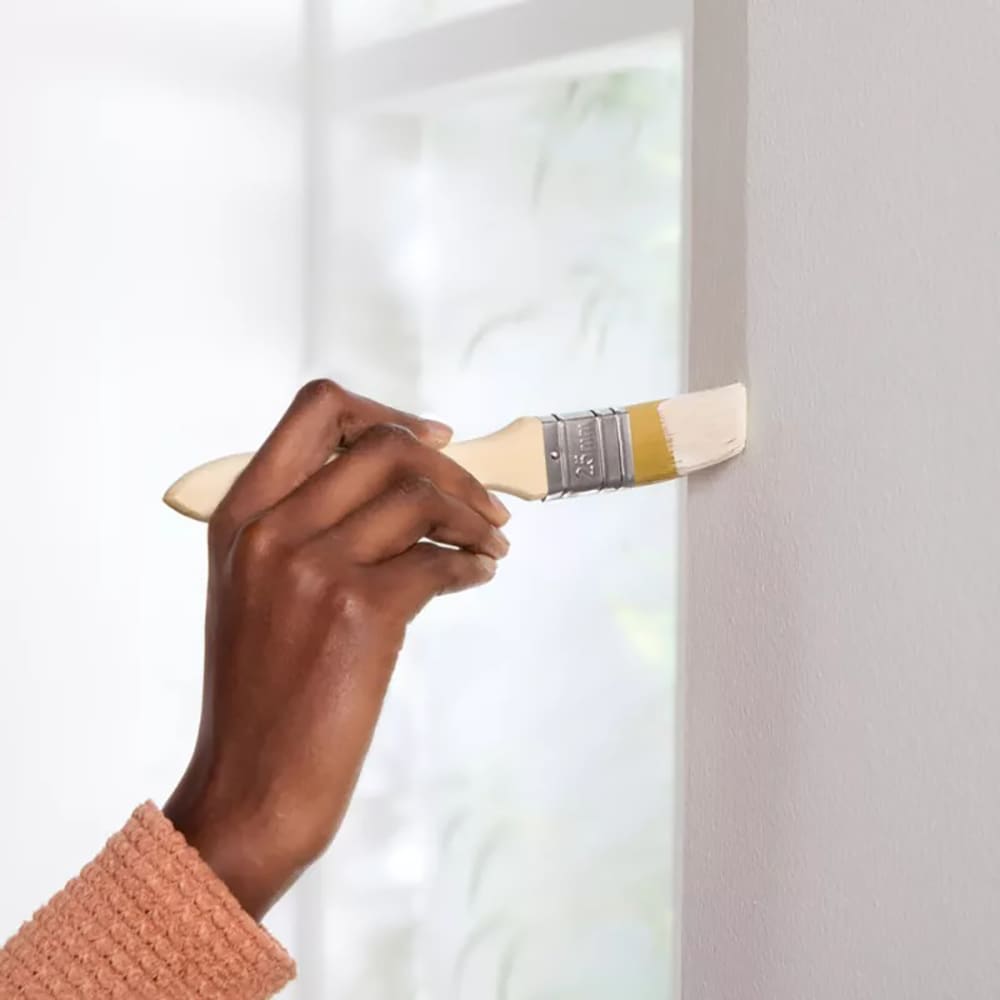 Pensula plata cu maner din lemn GOODHOME, 2.5 x 19.3 cm, peri sintetici, maro