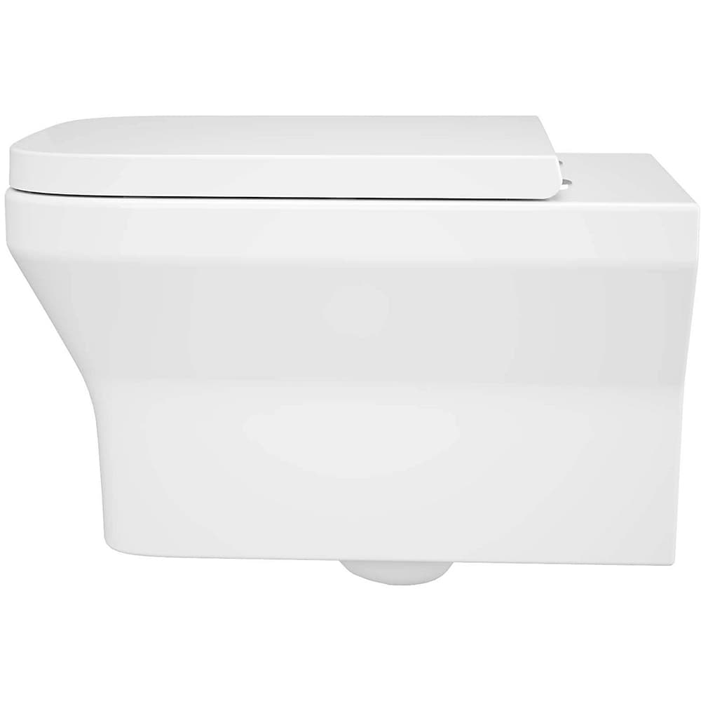 Vas WC suspendat GOODHOME Teesta, ceramica, capac duroplast, inchidere lenta, 36 x 53 x 35 cm, alb