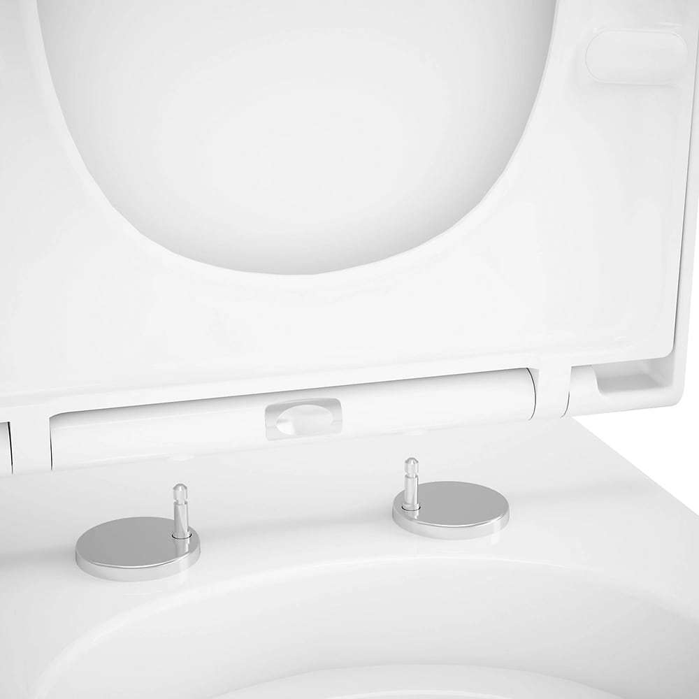 Vas WC suspendat GOODHOME Teesta, ceramica, capac duroplast, inchidere lenta, 36 x 53 x 35 cm, alb