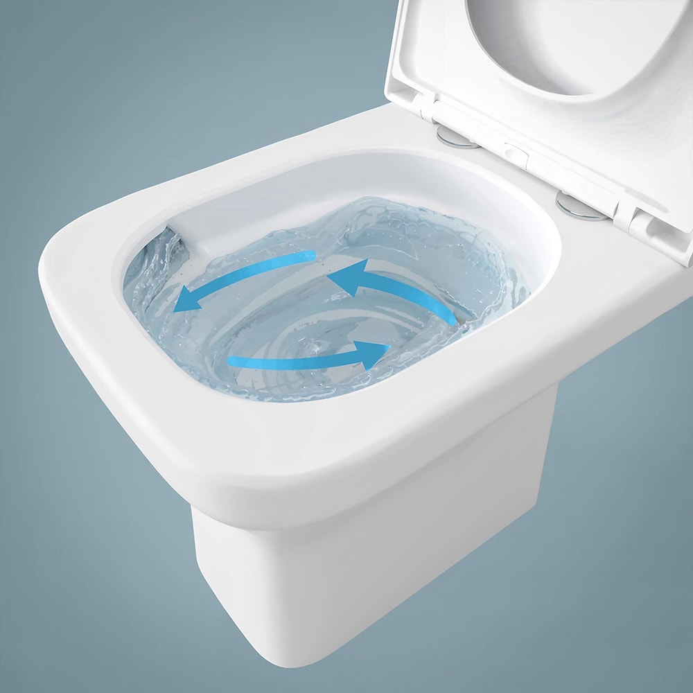 Vas WC suspendat GOODHOME Teesta, ceramica, capac duroplast, inchidere lenta, 36 x 53 x 35 cm, alb