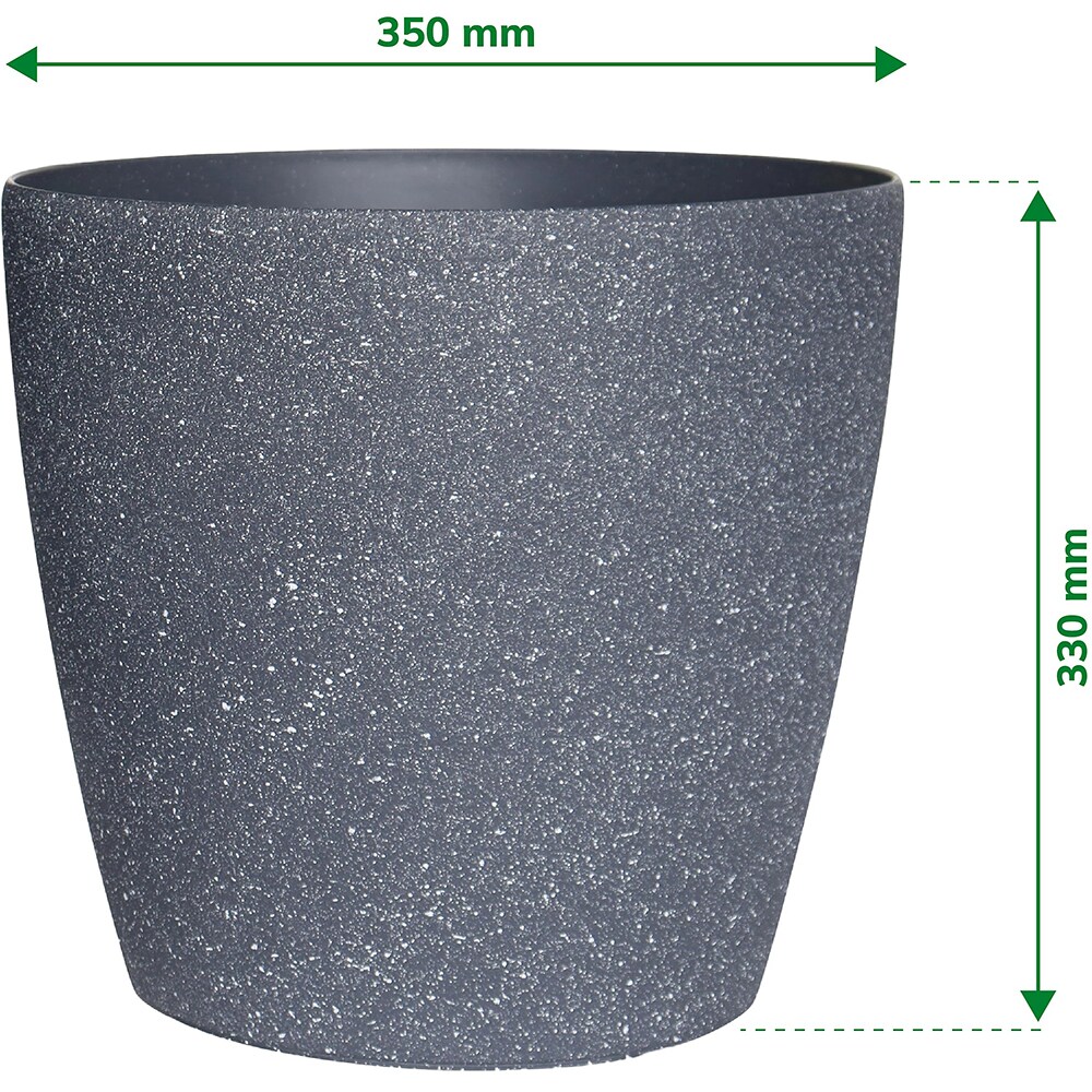 Ghiveci flori VERVE, plastic, D 35 cm, negru