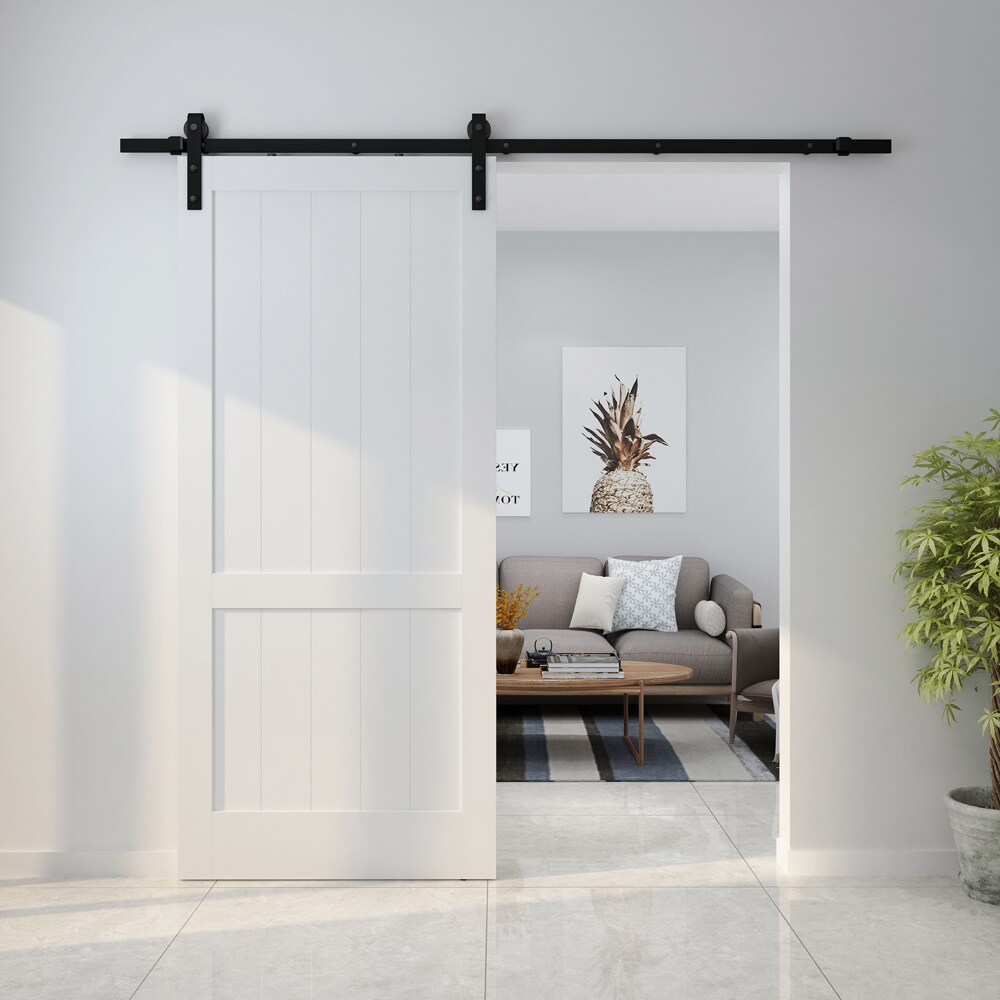Sistem culisare usa interior, otel, 200 cm, negru