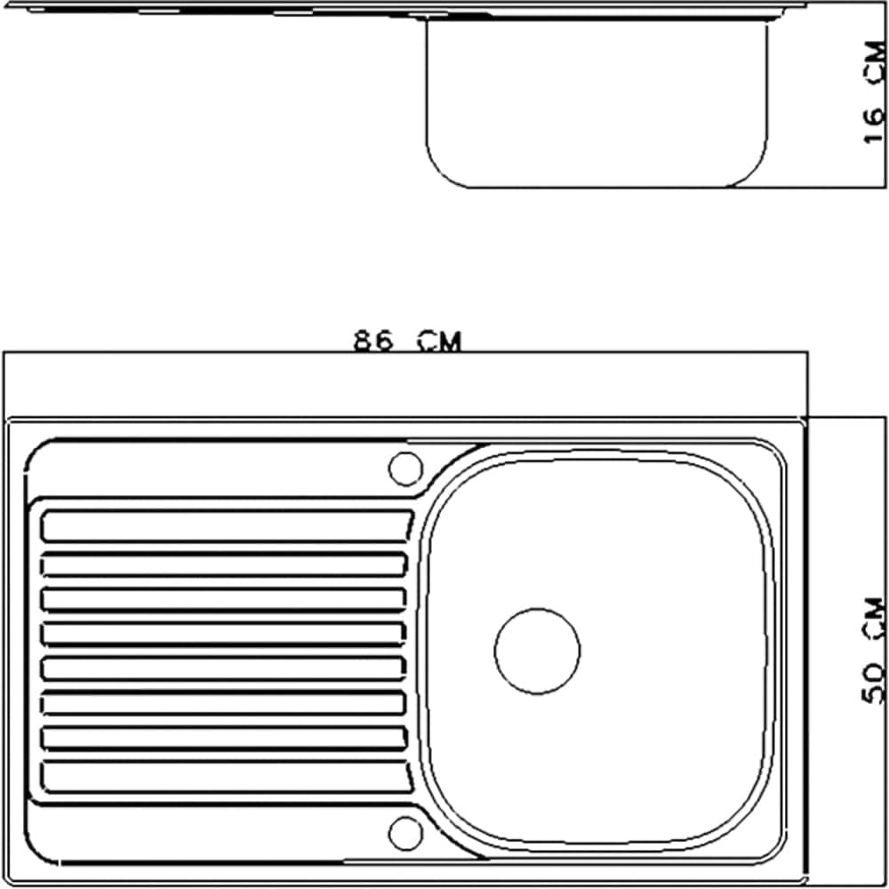 Chiuveta bucatarie Jabiri, 1 cuva, picurator reversibil, 86 x 50 cm, inox