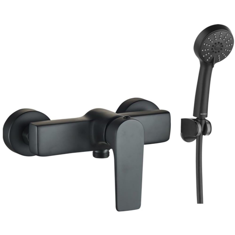 Baterie cada-dus CASABLANCA Plato PLT77, monocomanda, set de dus, alama, negru