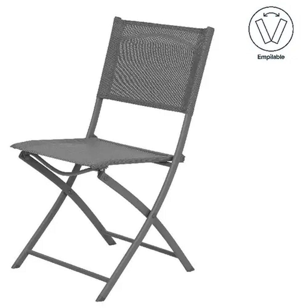 Scaun GOODHOME Saba 101537518, 84.5 x 50 x 46.5 cm, alumniu, gri