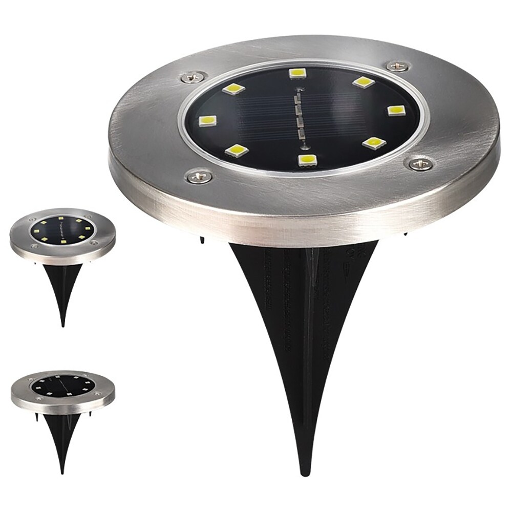 Set 4 lampi solare ENTAC EGSL-P1LS50-B4, IP66, argintiu