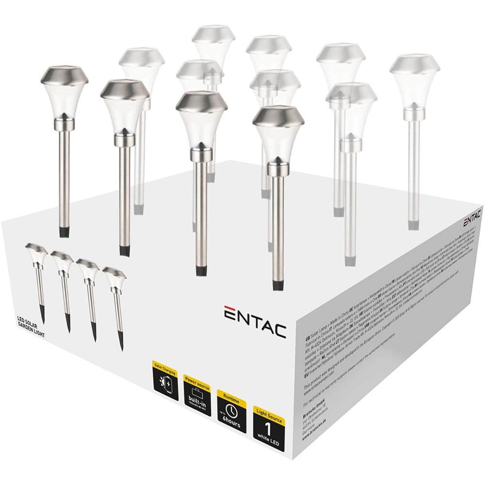 Lampa solara ENTAC EGSL-SS1LF40-PDQ, IP44, argintiu