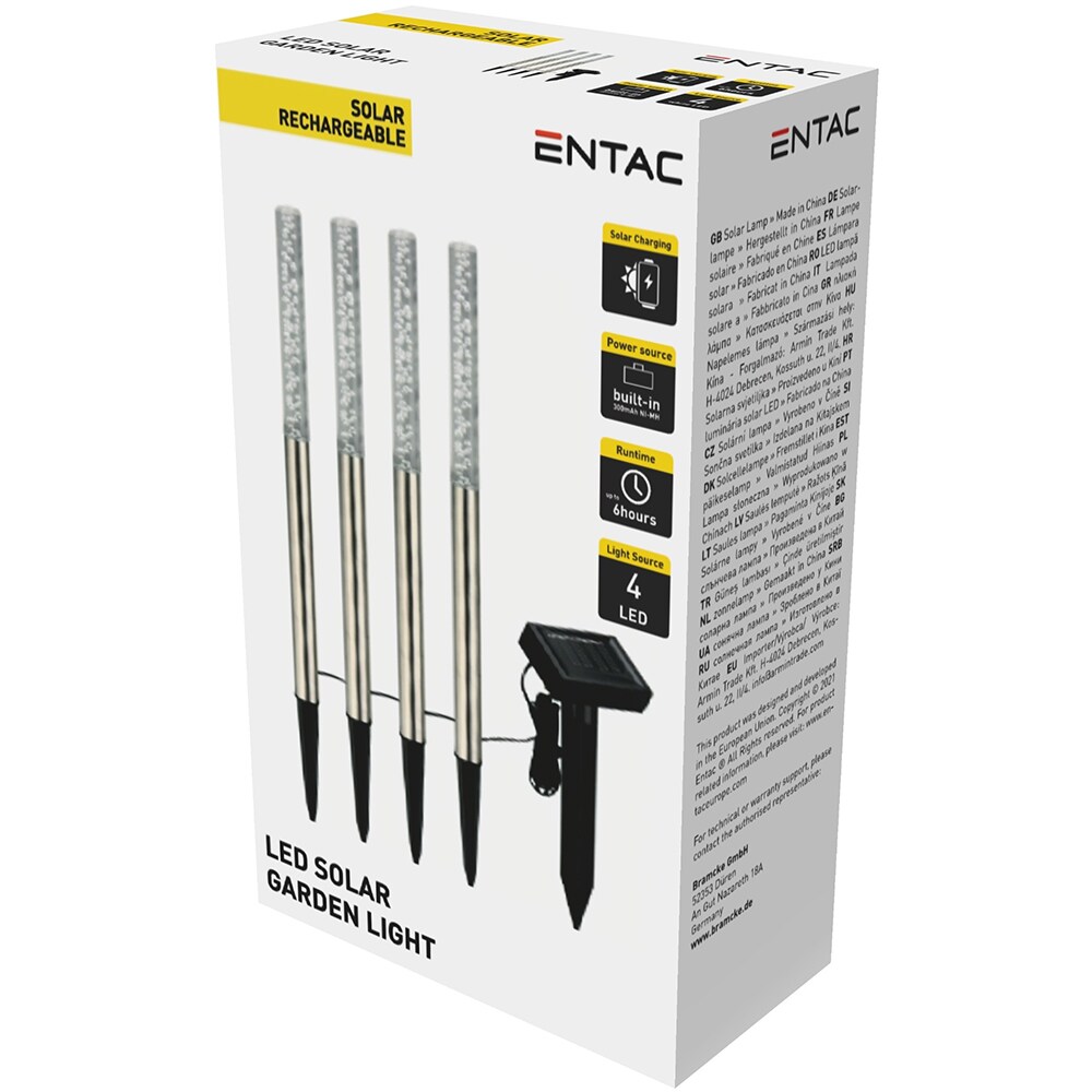 Lampa solara ENTAC EGSL-SS1LT47-S4, IP44, argintiu