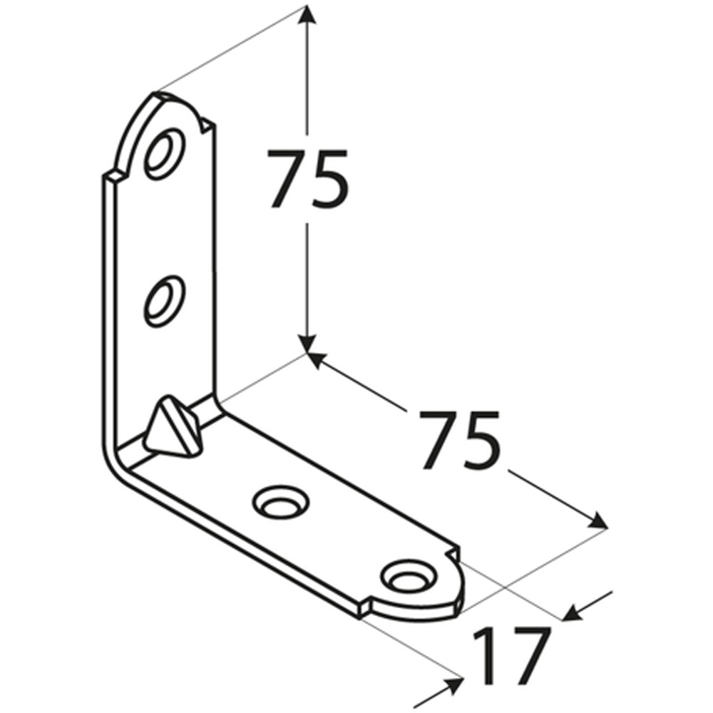 Coltar unghi ingust DMX , 75 x 75 x 2 mm, otel