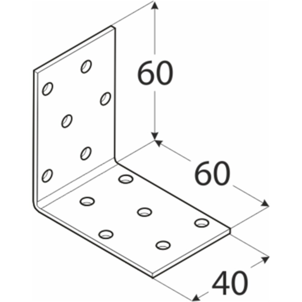 Coltar perforat DMX, 60 x 60 x 40 x 2 mm, otel