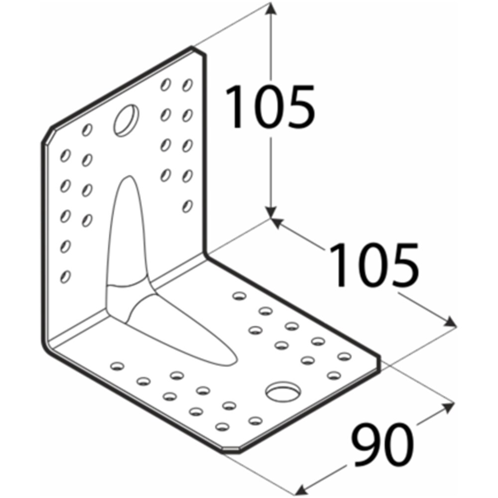 Coltar ranforsat DMX , 105 x 105 x 2.5 mm, otel