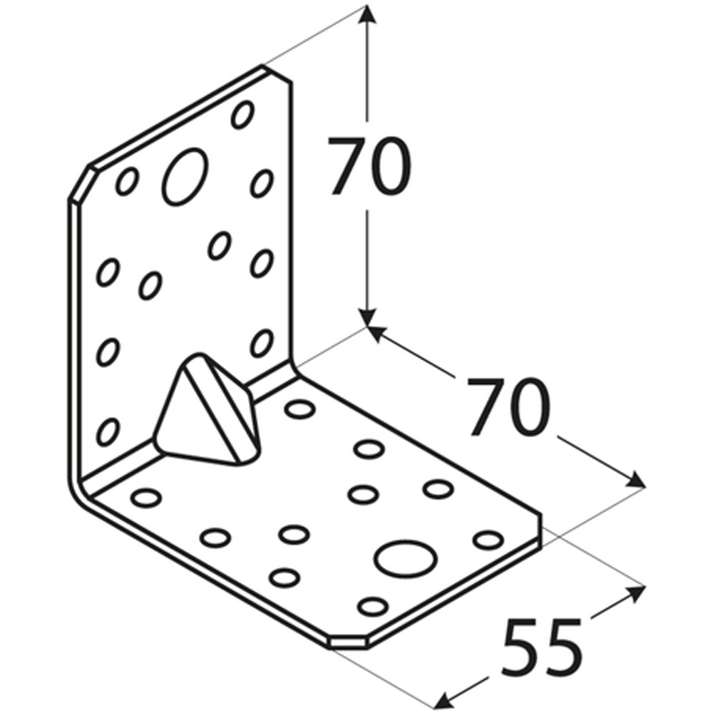 Coltar ranforsat DMX , 70 x 70 x 2 mm, otel