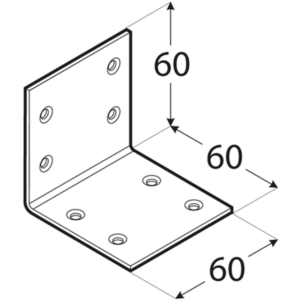 Coltar lat DMX, 60 x 60 x 60 x 2 mm, otel