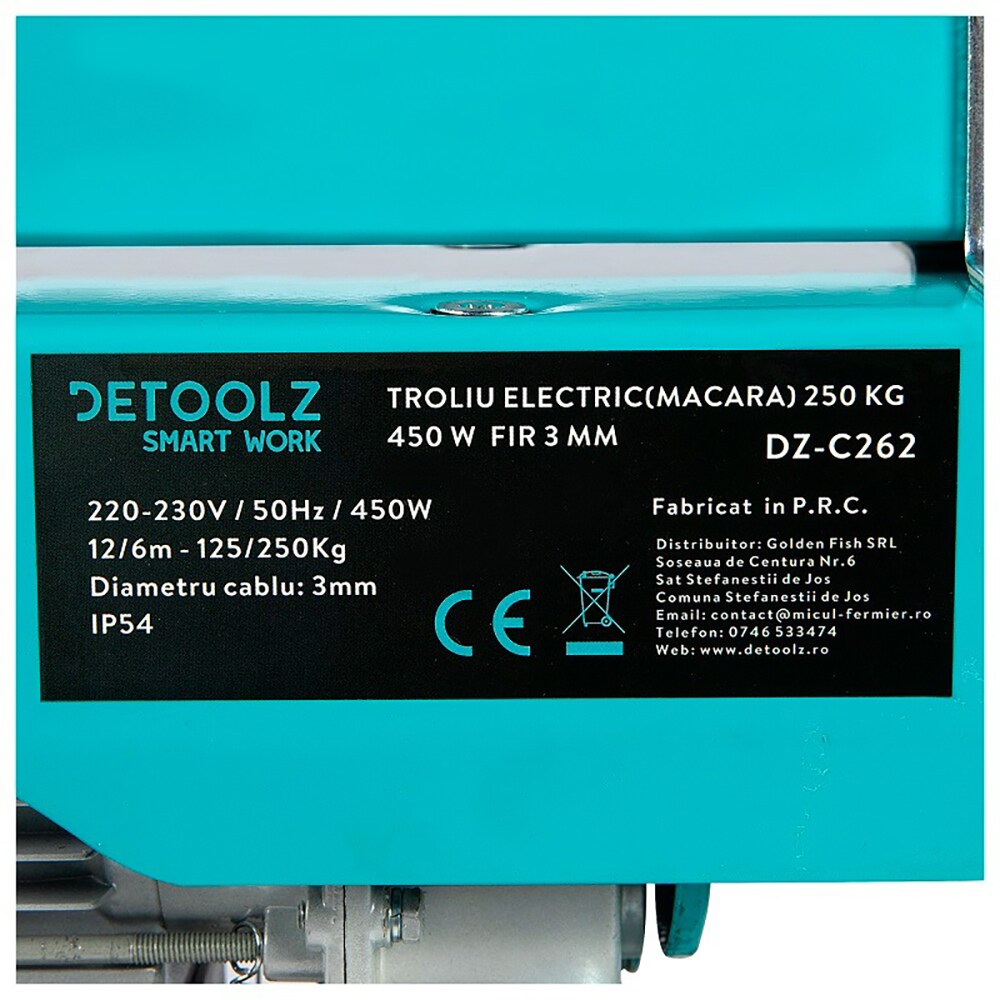 Troliu electric FIR3MM, 450W, 250kg