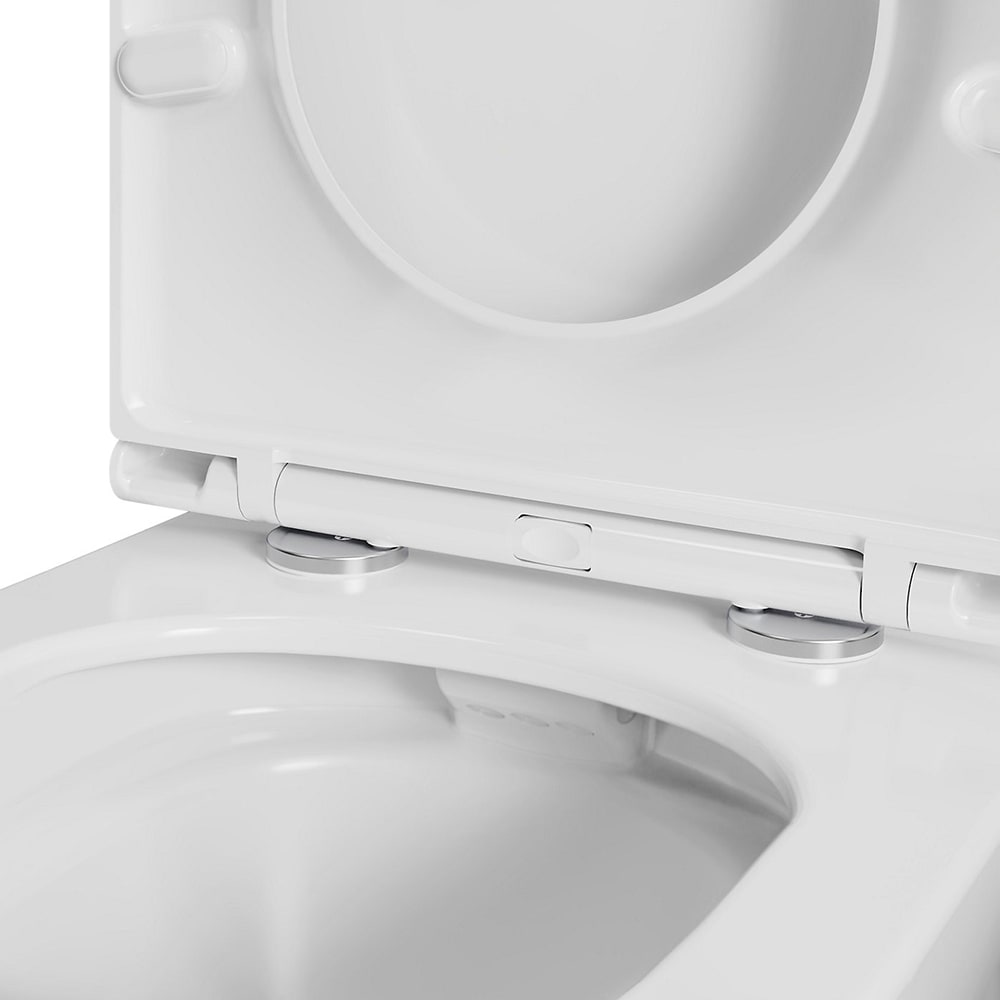 Set vas WC si rezervor WC Nanki, ceramica, evacuare orizontala/verticala, capac SoftClose, alb