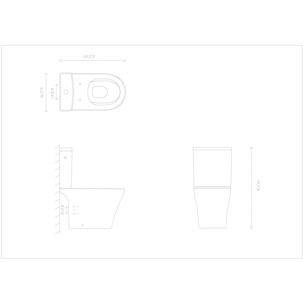 Set vas WC si rezervor WC Nanki, ceramica, evacuare orizontala/verticala, capac SoftClose, alb