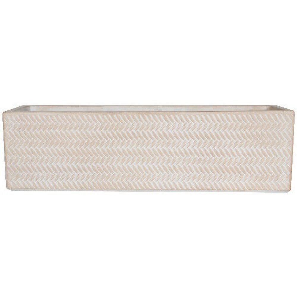 Jardiniera flori VERVE, lut, 60 x  17 cm, bej