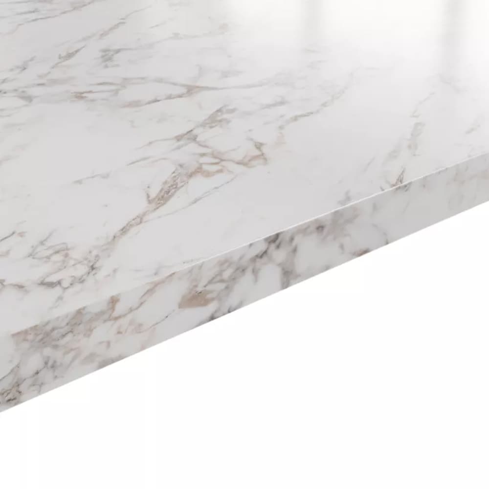 Blat bucatarie GOODHOME Berberis Marmura, PAL, 300 x 62 x 3.8 cm, alb marmura