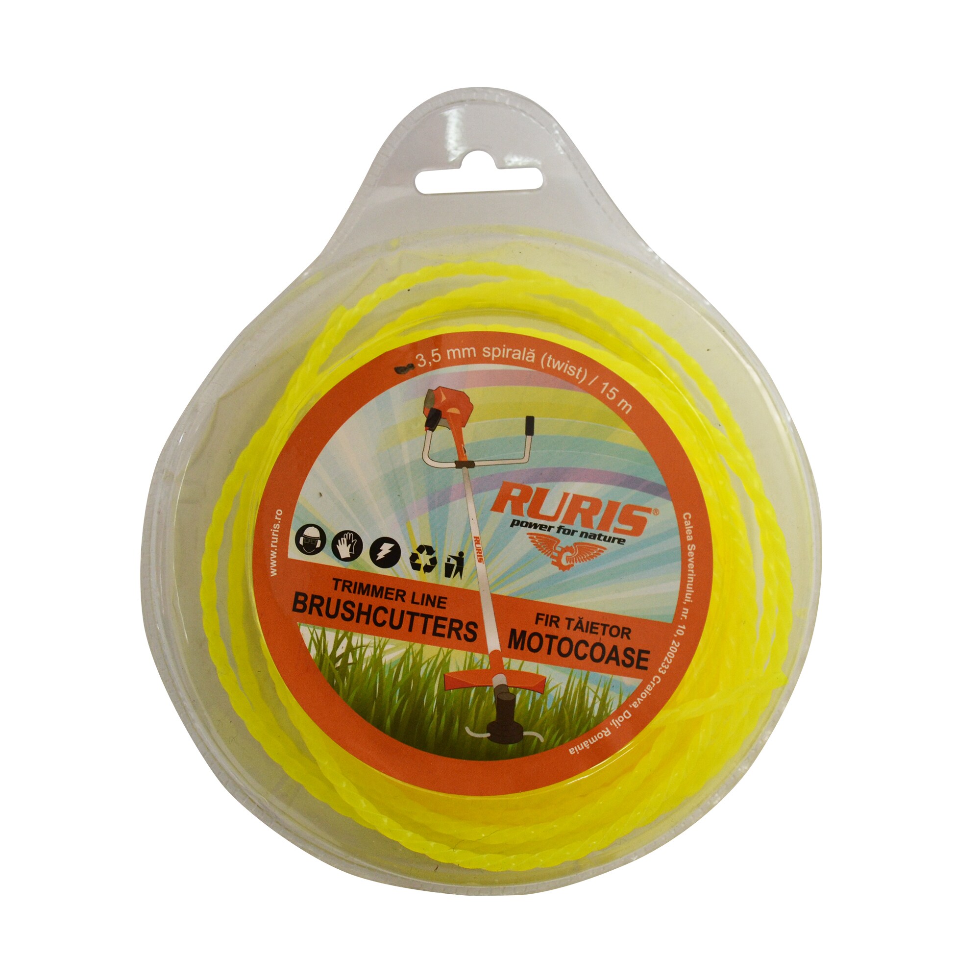 Fir motocoasa RURIS, 3.5mm, spirala, 15m