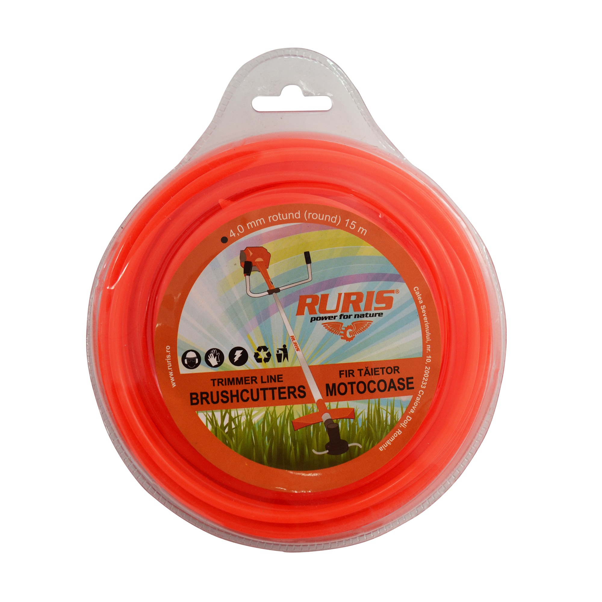 Fir motocoasa RURIS, 4mm, rotund, 15m