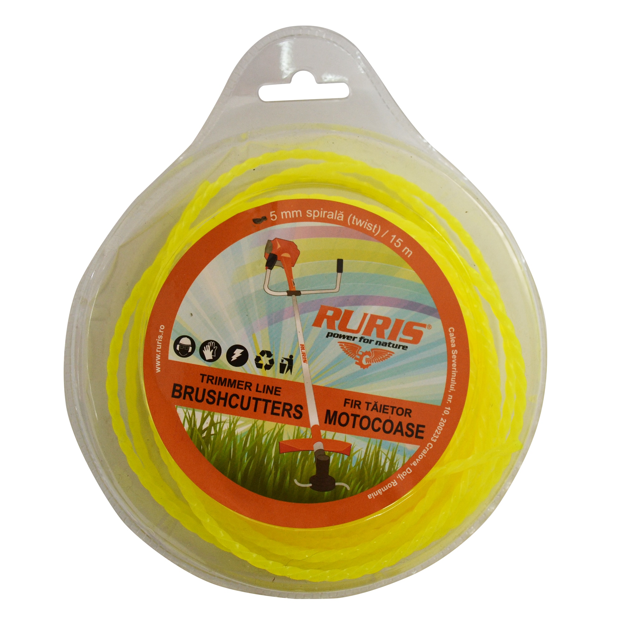 Fir motocoasa RURIS, 5mm, spirala, 15m