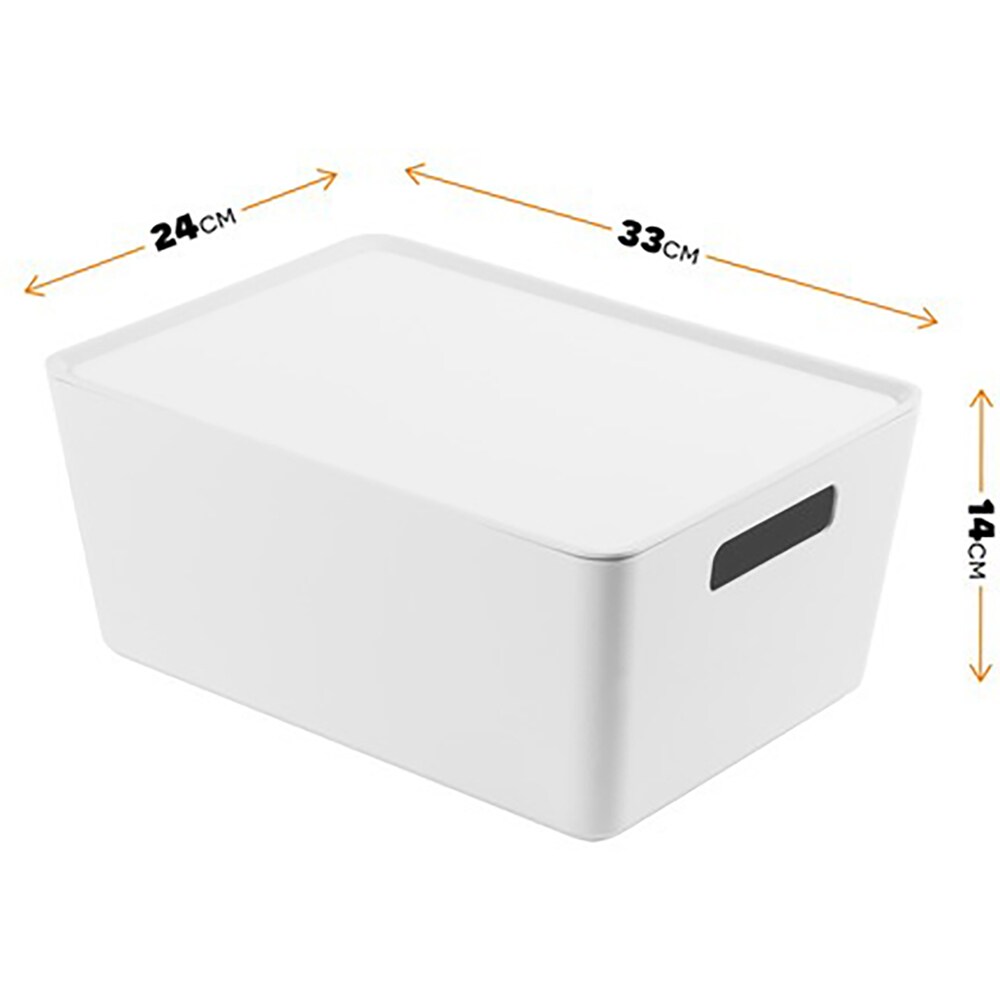 Cutie cu capac 32 x 24 x 14 cm, 10l, plastic, alb