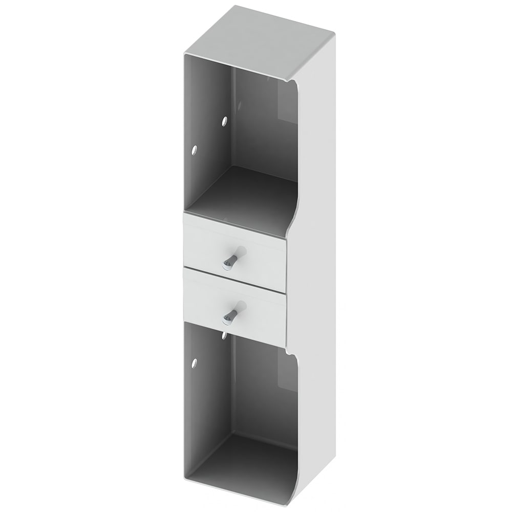 Etajera baie NIKIPLAST-M 03243, PVC, 13 x 11 x 55 cm, alb