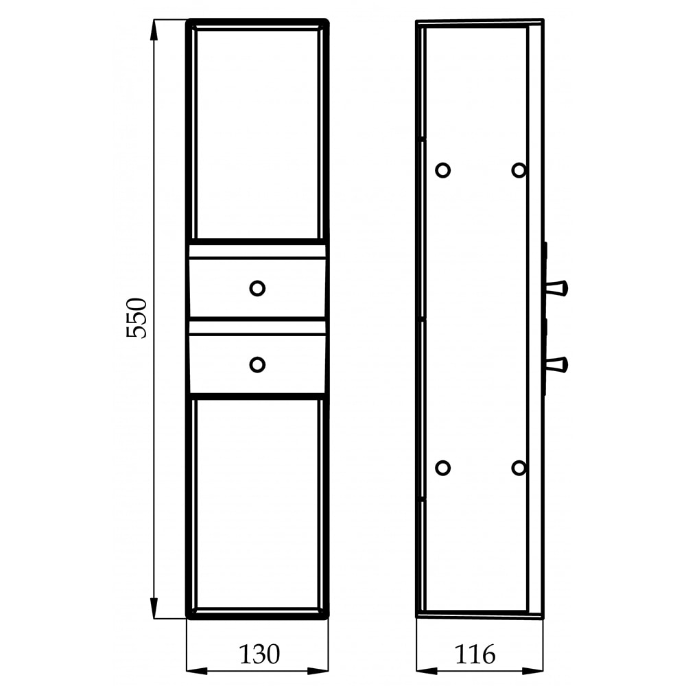 Etajera baie NIKIPLAST-M 03243, PVC, 13 x 11 x 55 cm, alb