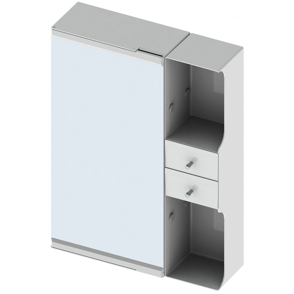 Etajera baie NIKIPLAST-M 03243, PVC, 13 x 11 x 55 cm, alb