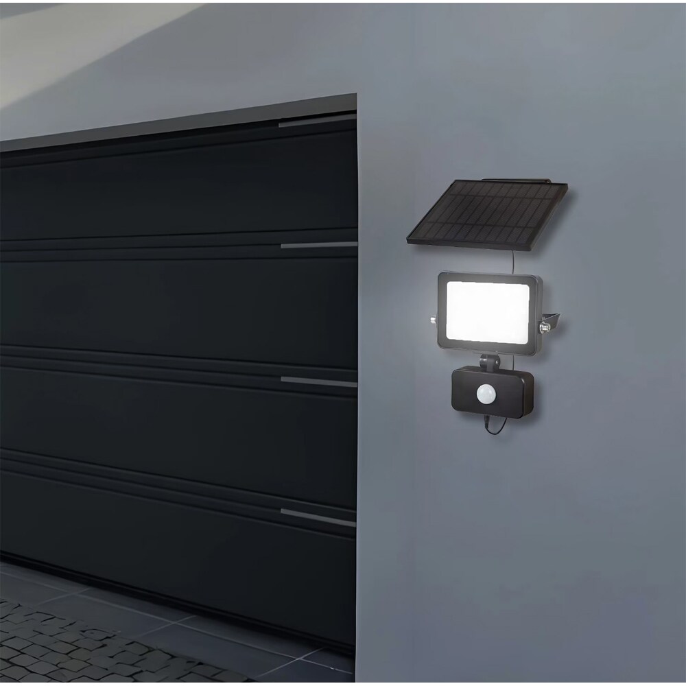Proiector solar SITE 101554690, 7.5W, 500lm, negru