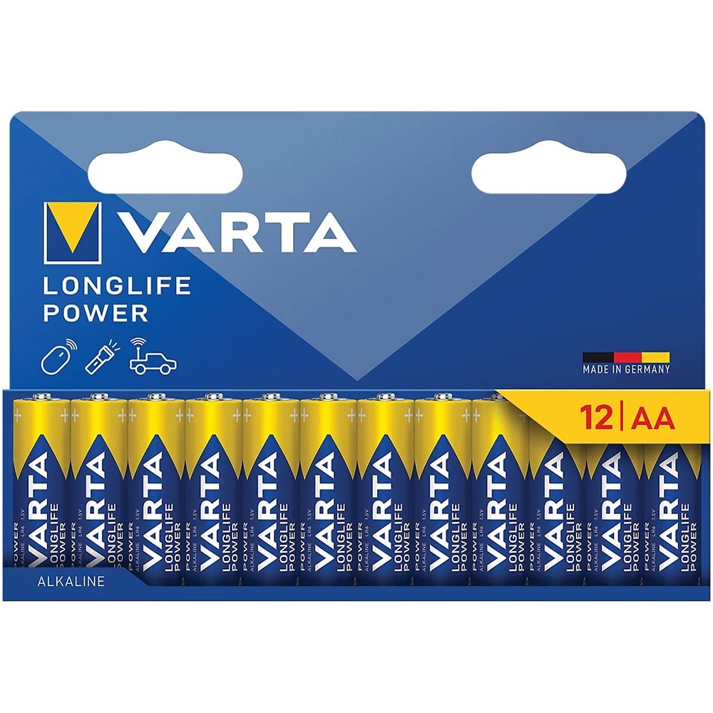 Baterii VARTA Long Life Power, AA, 1.5V, 12 bucati
