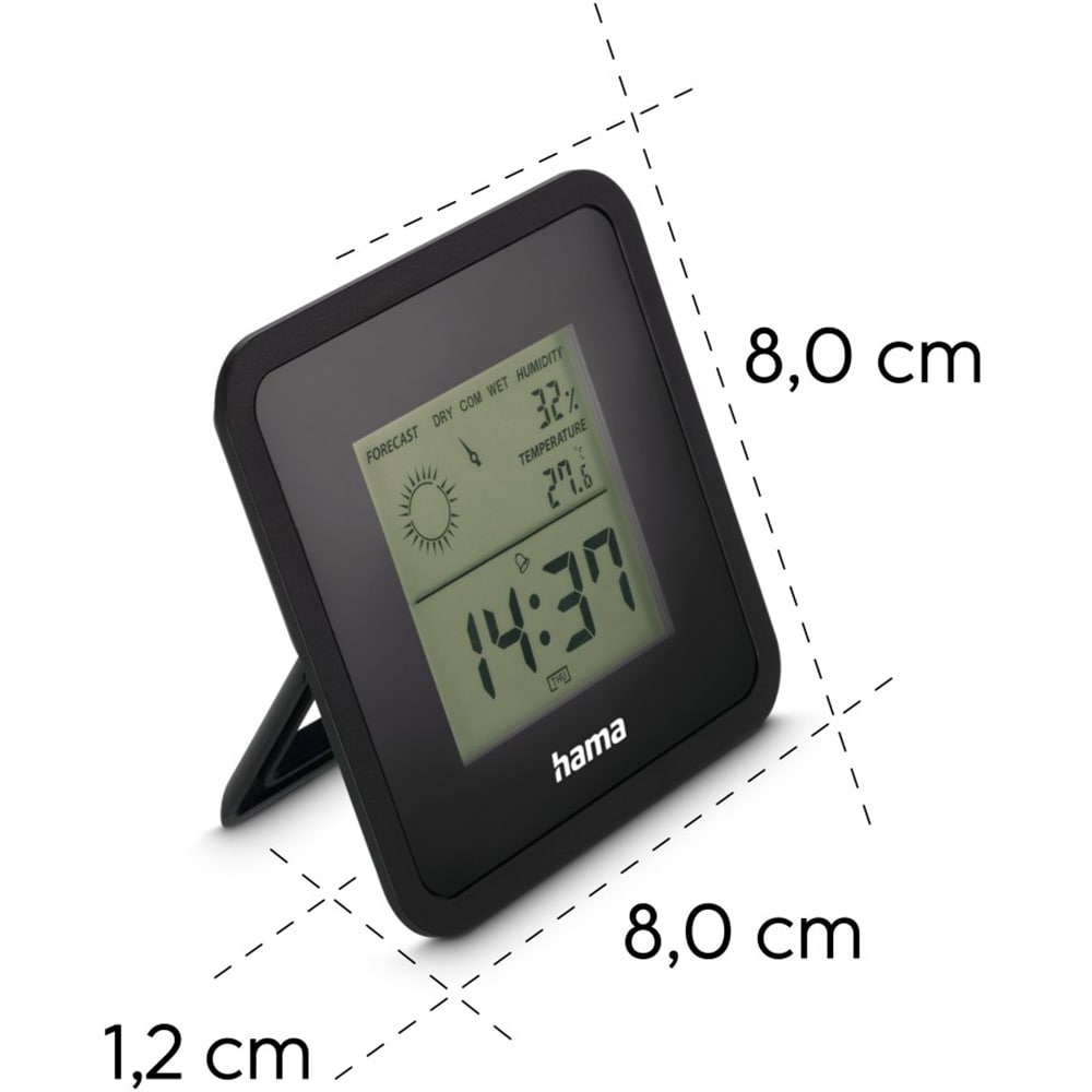 Statie HAMA 185890, Termometru, Higrometru, negru