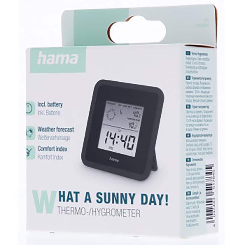 Statie HAMA 185890, Termometru, Higrometru, negru