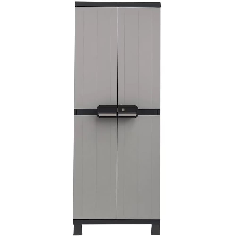 Dulap GOODHOME Links, plastic, 65 x 37 x 173 cm, gri-negru