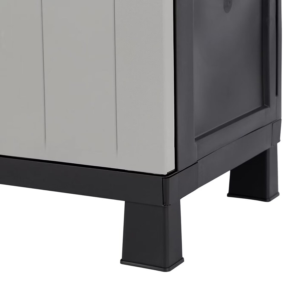 Dulap GOODHOME Links, plastic, 65 x 37 x 173 cm, gri-negru