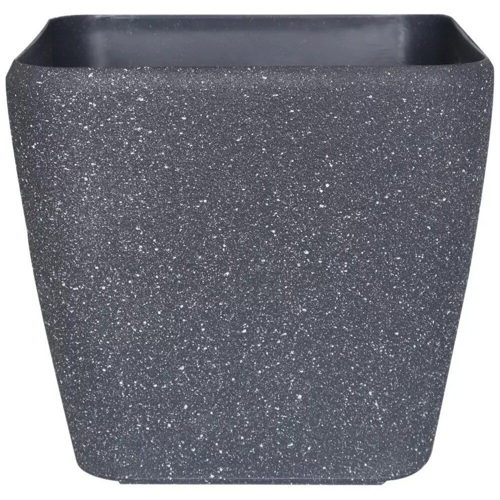 Ghiveci flori VERVE, plastic, 35 x 35 x 33 cm, negru