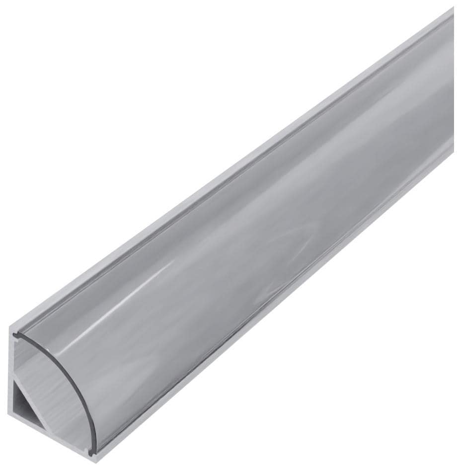 Profil banda LED colt V cu capac transparent, aluminiu, 2m
