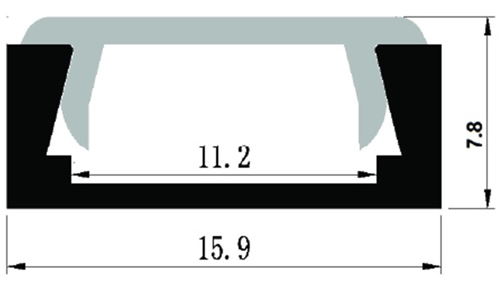 Profil banda LED colt U cu capac opal, aluminiu, 2m