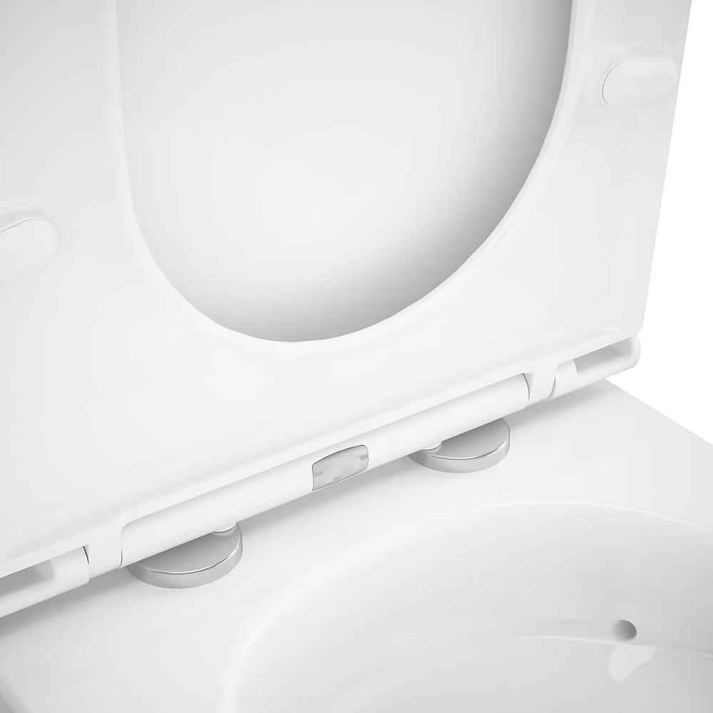 Set vas WC GOODHOME Cavally, cu lavoar integrat si baterie, rezervor 3-45L, capac SoftClose, alb