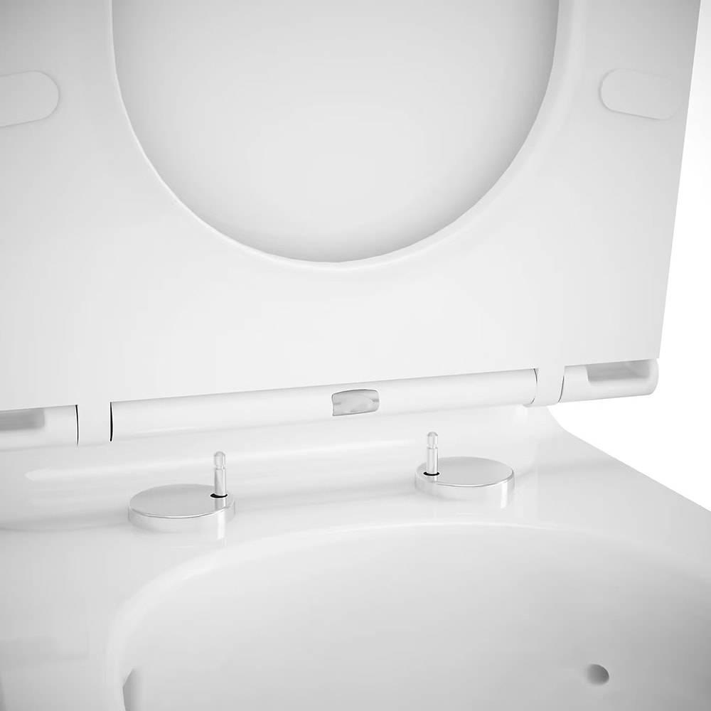 Set vas WC GOODHOME Cavally, cu lavoar integrat si baterie, rezervor 3-45L, capac SoftClose, alb