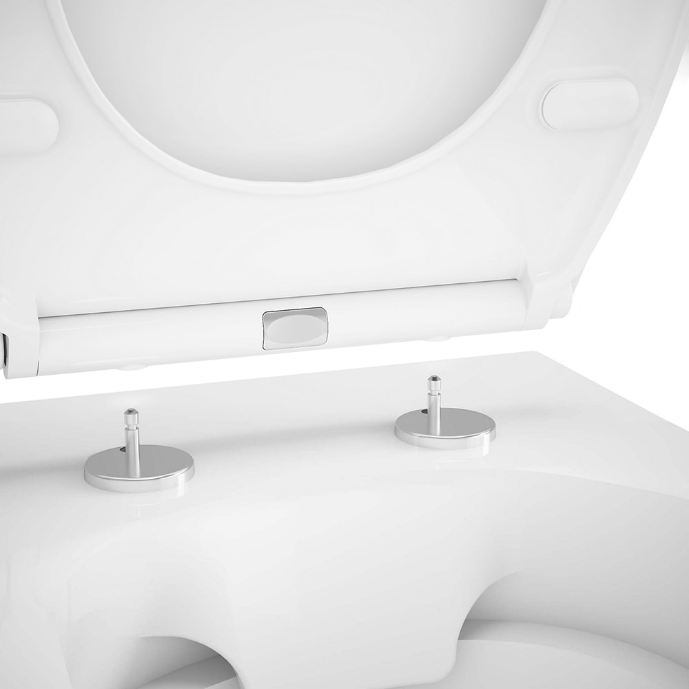 Vas WC suspendat GOODHOME Tasi, ceramica, capac duroplast, inchidere lenta, 36.4  x 53.2 x 36.2 cm, alb