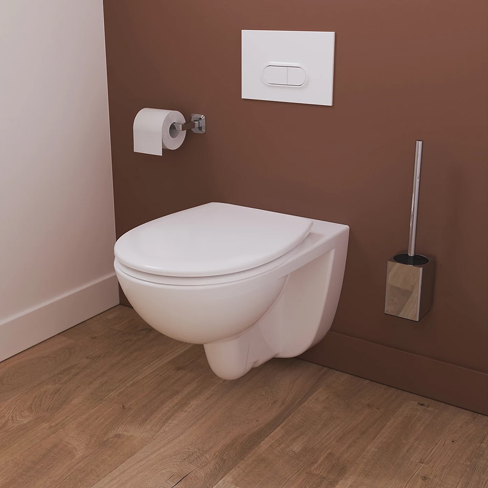 Vas WC suspendat GOODHOME Tasi, ceramica, capac duroplast, inchidere lenta, 36.4  x 53.2 x 36.2 cm, alb