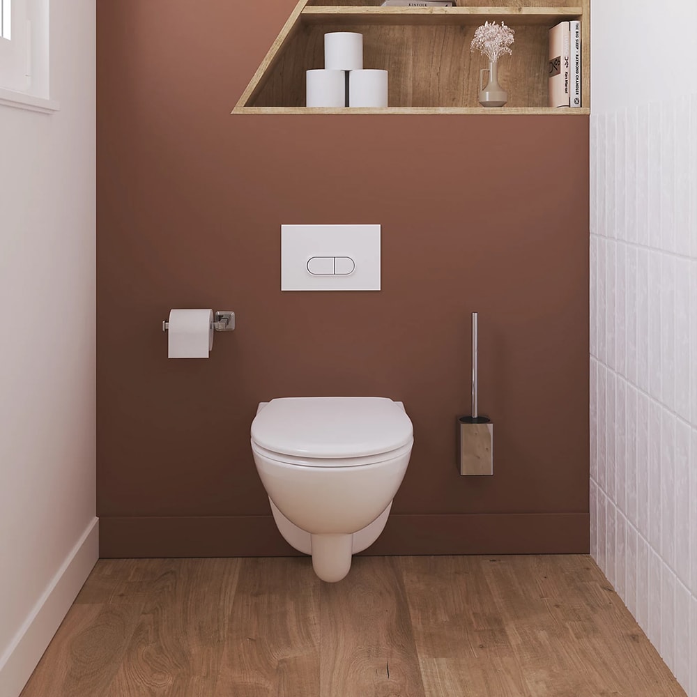 Vas WC suspendat GOODHOME Tasi, ceramica, capac duroplast, inchidere lenta, 36.4  x 53.2 x 36.2 cm, alb