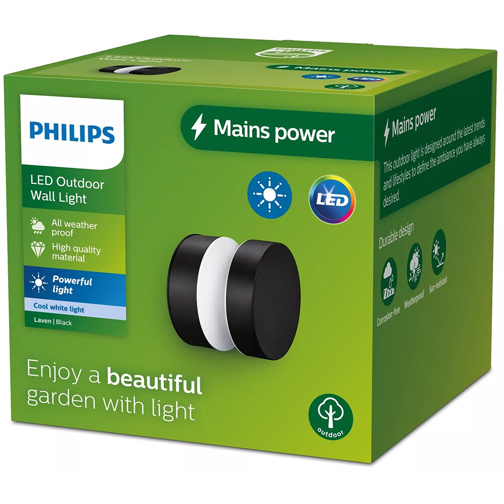 Aplica LED PHILIPS Laven 8720169266650, 6W, IP44, negru