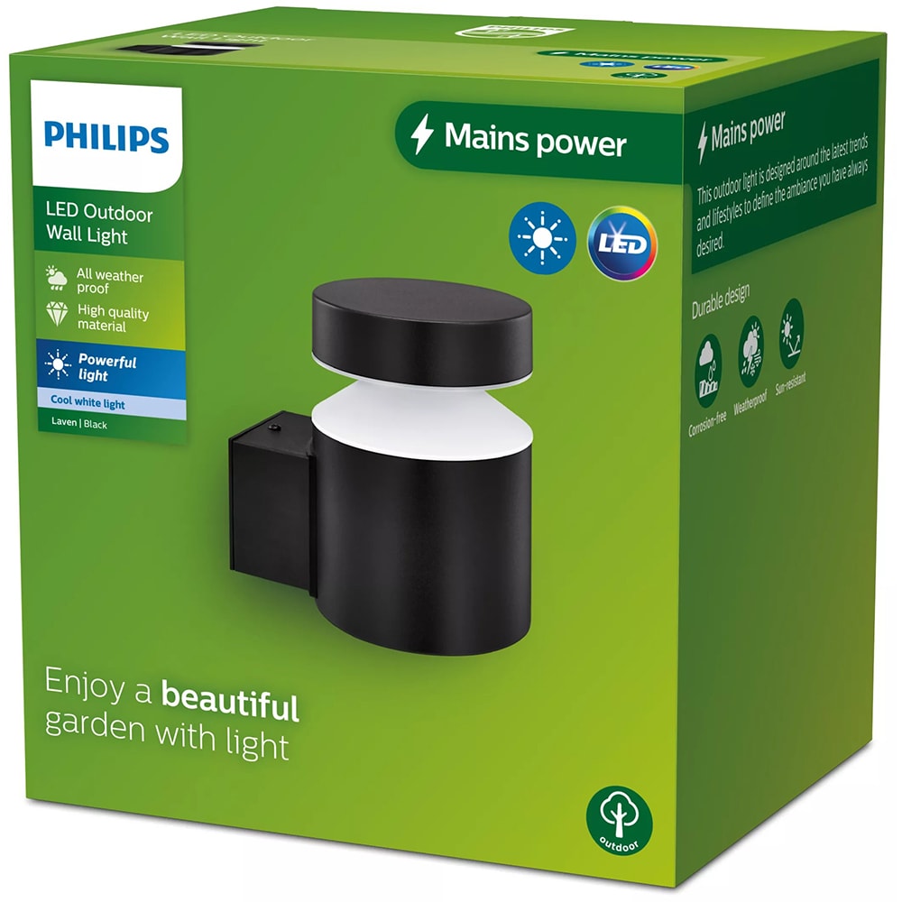 Lampa de perete PHILIPS Laven 8720169266612, 6W, 750lm, negru
